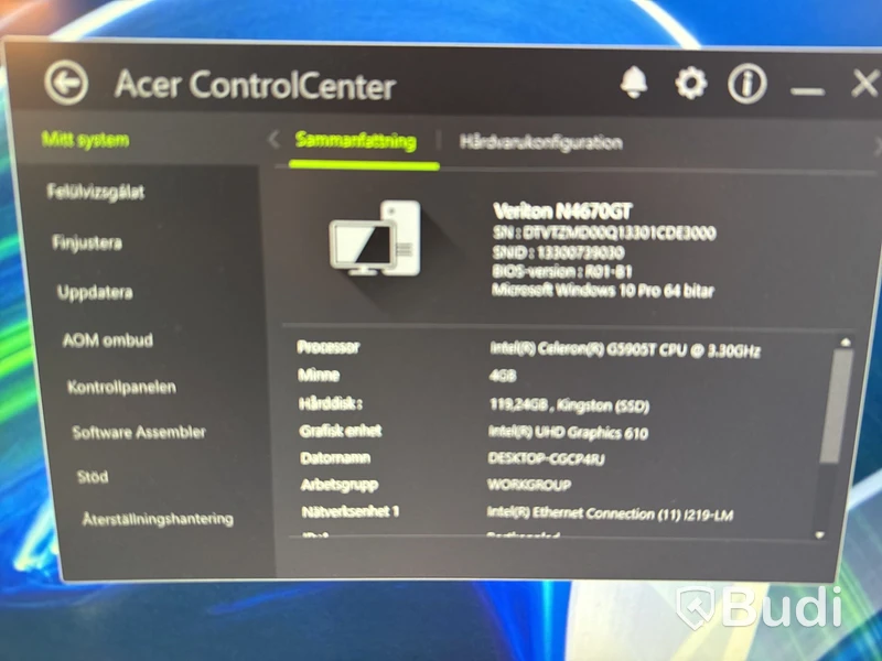 Mini-pc Acer Veriton N4670GT