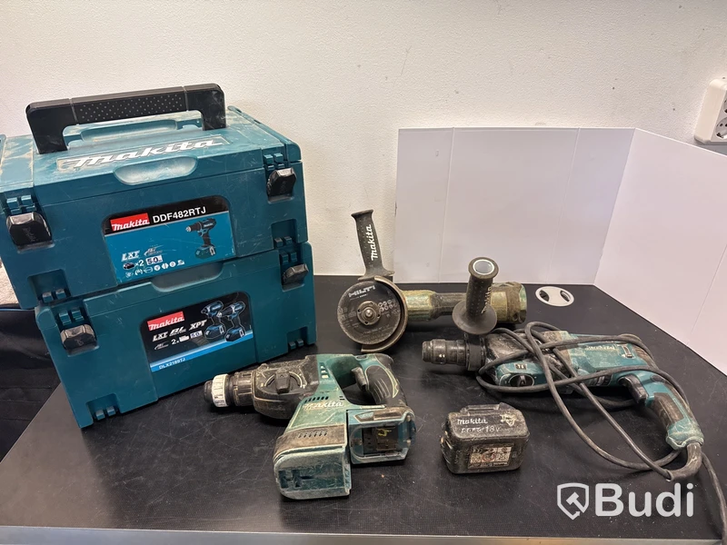 Vinkelslip &  2 st borrhammare, Makita