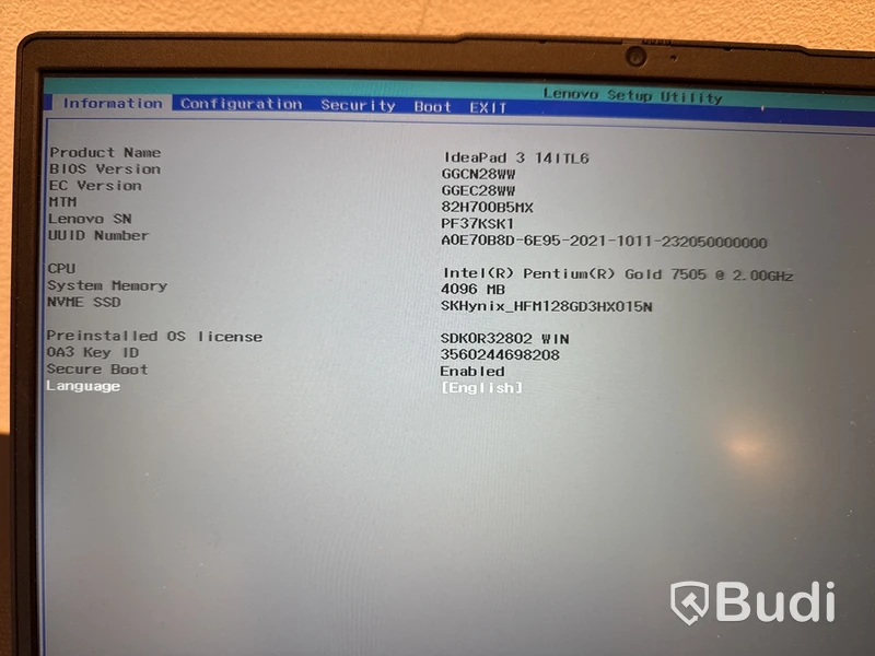 Laptop Lenovo ideapad 3