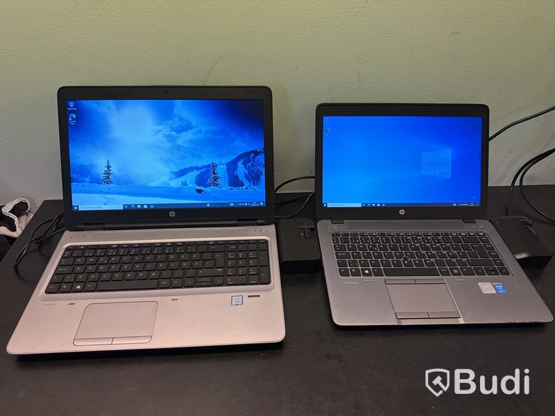 2 st HP Laptop med dockningsstationer