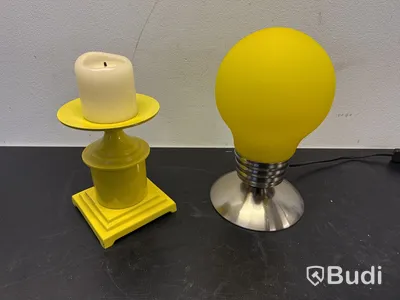 Bordslampa och ljusstake