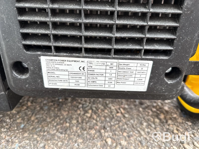 Elverk Champion 3600 W