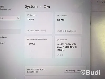 Laptop Acer Swift 4GB