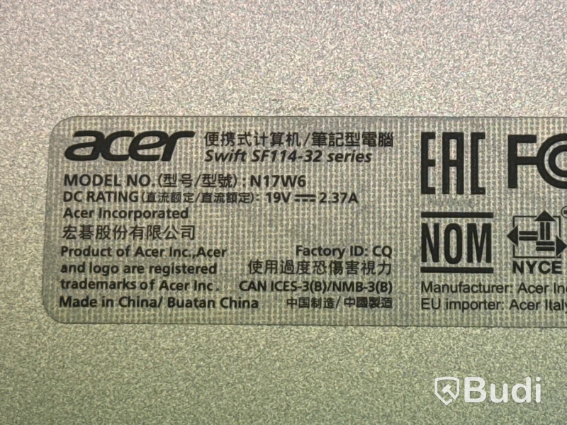 Laptop Acer Swift 4GB