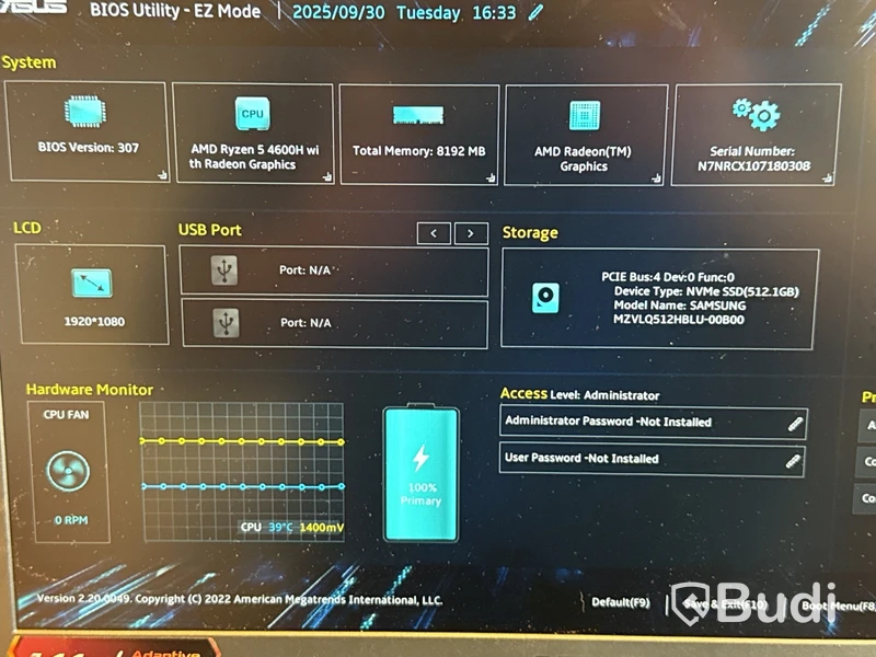 Laptop Asus Tuf Gaming A15 8GB