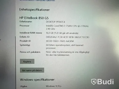 Laptop HP EliteBook 850 G5, i7, 16 Gb
