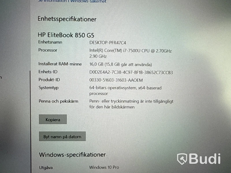 Laptop HP EliteBook 850 G5, i7, 16 Gb