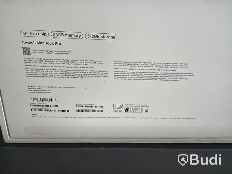 MacBook Pro 16-tums, M4 Pro-chip, 24 GB, 512 GB -2025