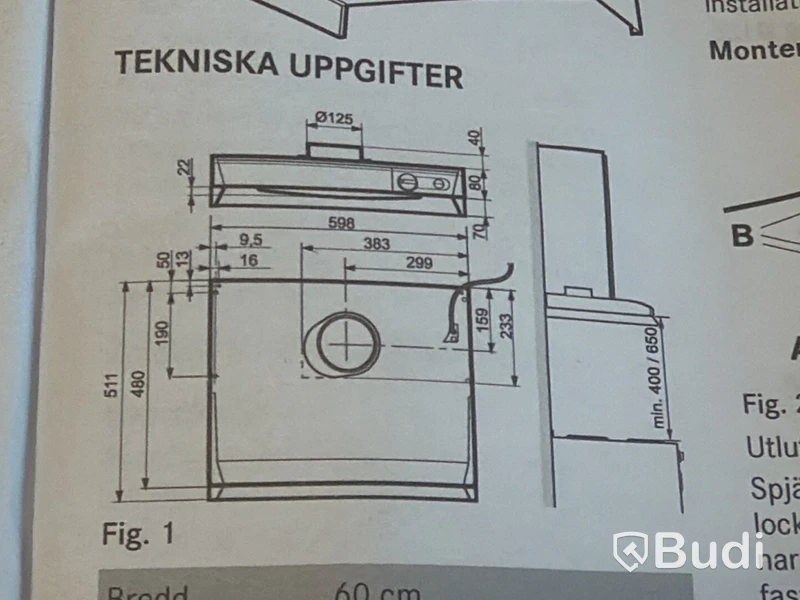 Spiskåpa Systemair 251-10/B