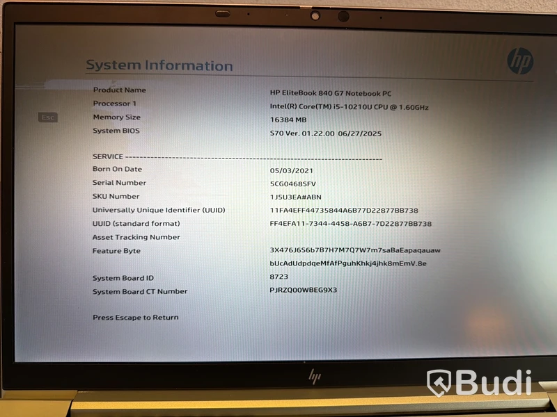 Hp Elitebook 840 G7, i5