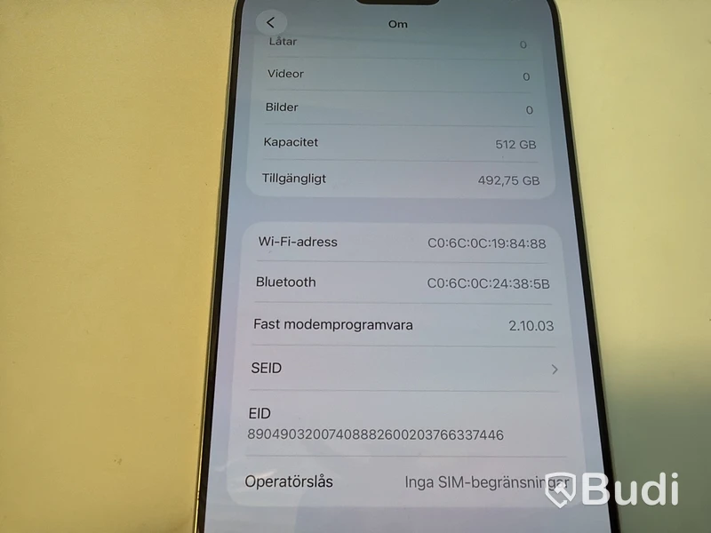 iPhone 16 Pro Max, 512 GB, vit