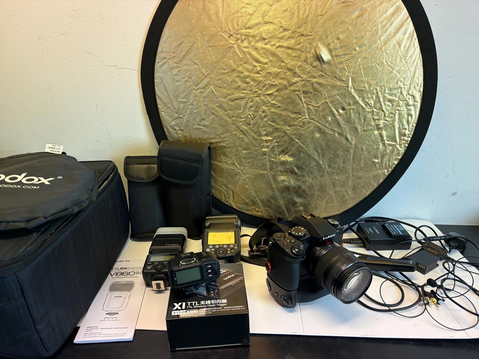 Systemkamera Lumix med tillbehör