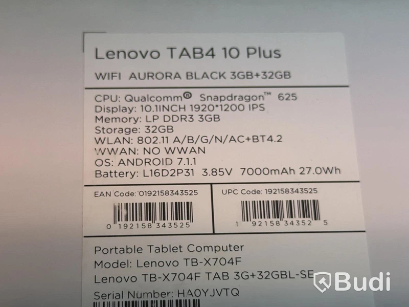 Surfplatta Lenovo TAB4 10 Plus