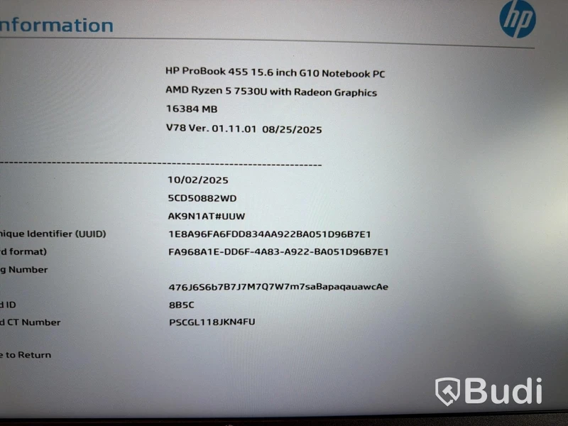 Laptop HP ProBook 455 G10, Ryzen 5, 16 GB RAM (nyskick)