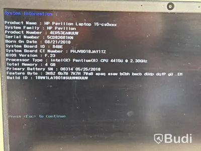 Laptop HP Pavilion , Pentium, 4 GB RAM