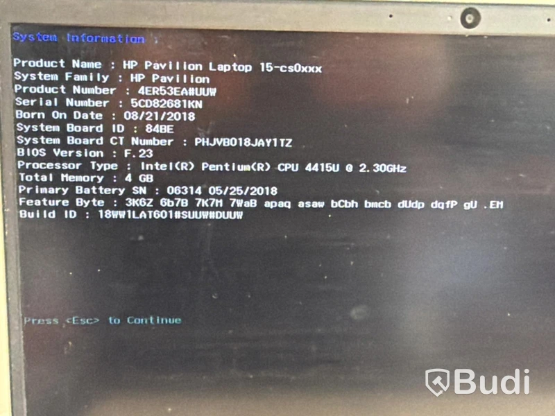 Laptop HP Pavilion , Pentium, 4 GB RAM