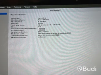 MacBook Air Apple M1, 8 GB RAM, 256 GB