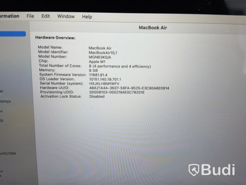 MacBook Air M1, 2020, 8 GB RAM
