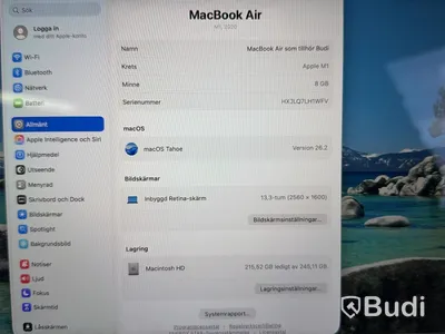MacBook Air, M1, 8 GB RAM, 256 GB