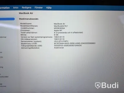 MacBook Air, M1, 8 GB RAM, 256 GB