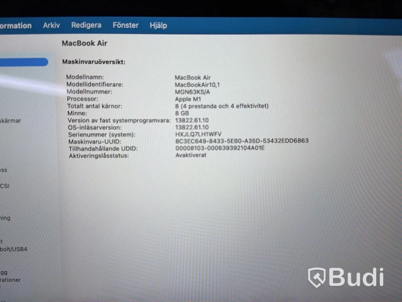 MacBook Air, M1, 8 GB RAM, 256 GB