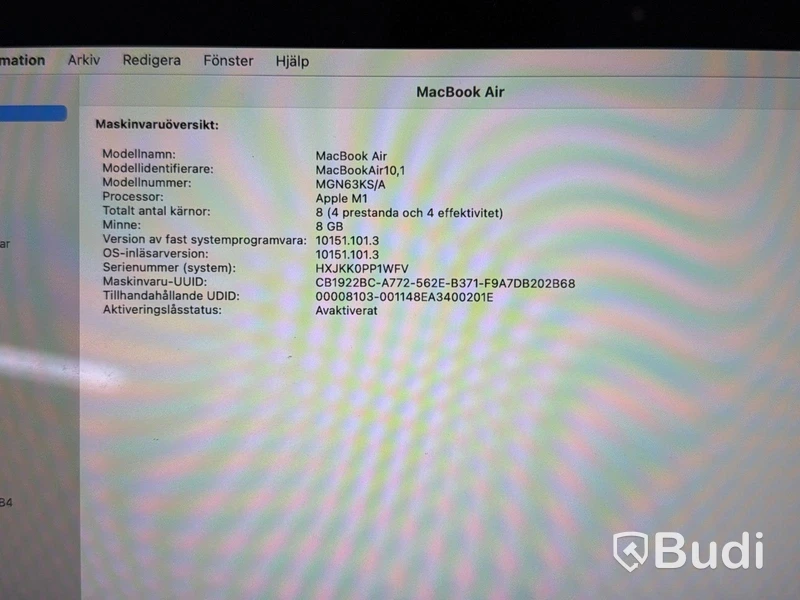 MacBook Air Apple M1, 8 GB RAM, 256 GB SSD