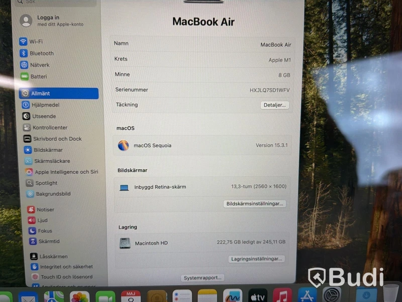 MacBook Air M1, 8 GB RAM, 256 GB SSD
