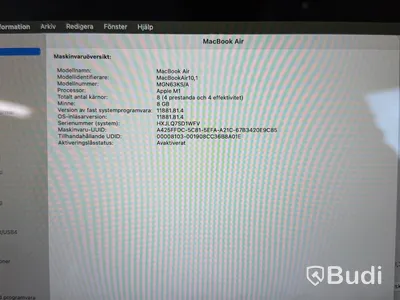 MacBook Air M1, 8 GB RAM, 256 GB SSD