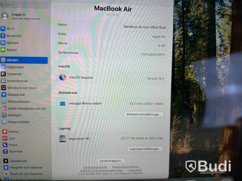 MacBook Air M1, 2020, 8 GB RAM