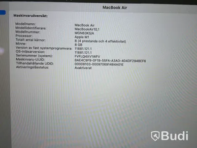 MacBook Air M1, 2020, 8 GB RAM