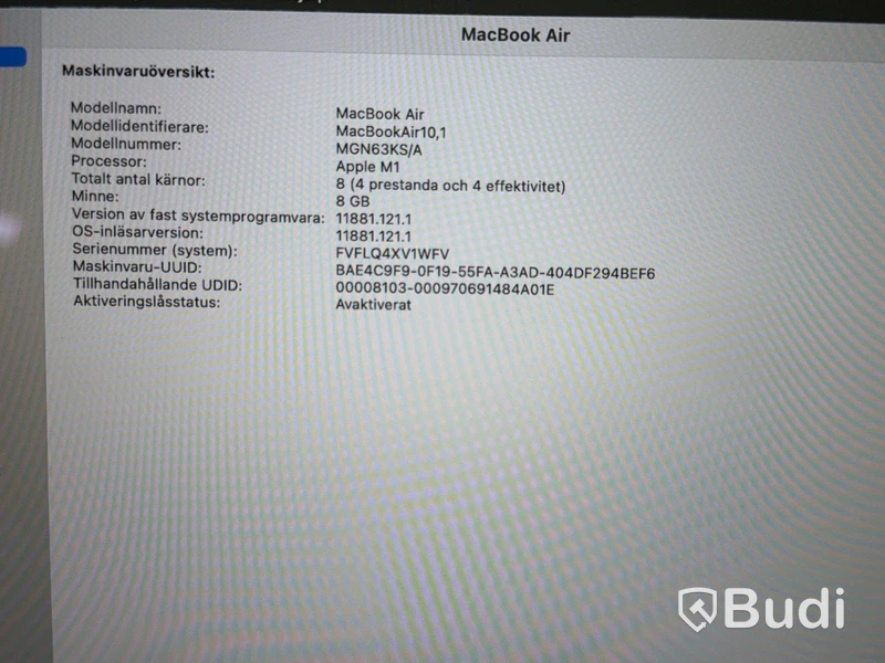MacBook Air M1, 2020, 8 GB RAM