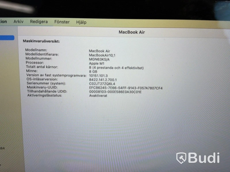 MacBook Air, M1, 8 GB RAM