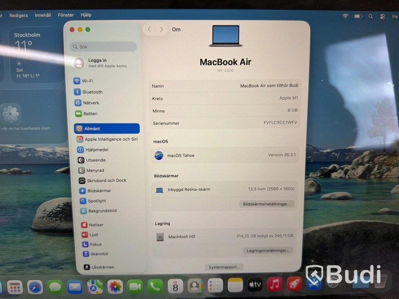 MacBook Air Apple M1, 2020, 8 GB RAM