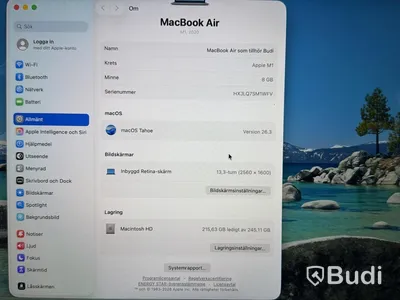 MacBook Air, M1, 8 GB RAM