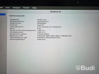 MacBook Air M1, 2020, 8 GB RAM