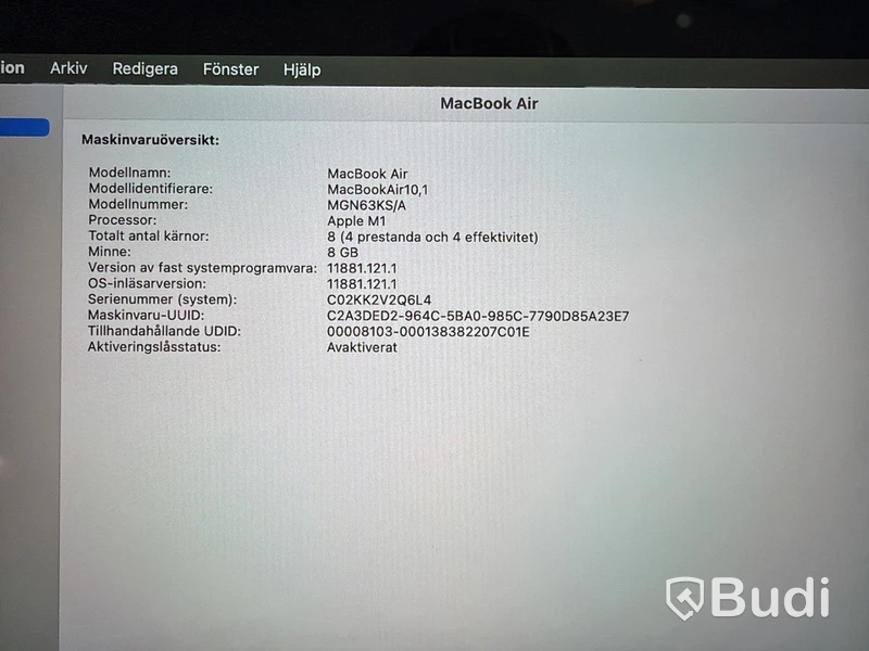 MacBook Air M1, 2020, 8 GB RAM