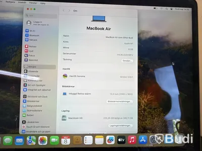 MacBook Air, M1, 8 GB RAM