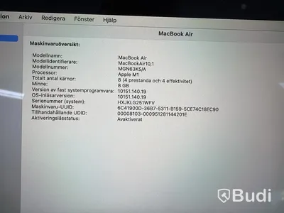 MacBook Air, M1, 8 GB RAM