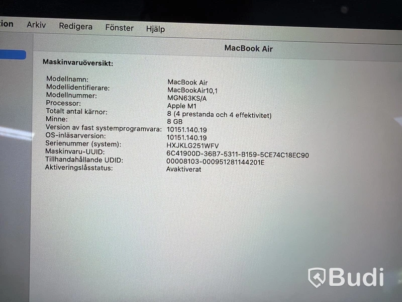 MacBook Air, M1, 8 GB RAM