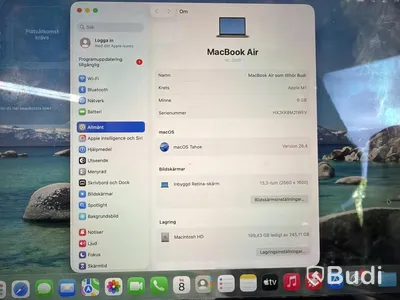 MacBook Air M1, 8 GB RAM, 256 GB SSD