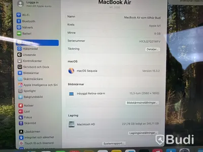 MacBook Air M1, 2020, 8 GB RAM