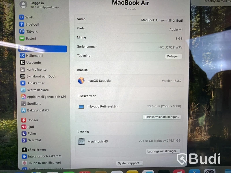 MacBook Air M1, 2020, 8 GB RAM