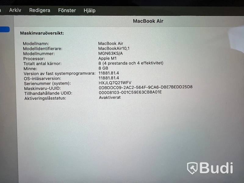MacBook Air M1, 2020, 8 GB RAM