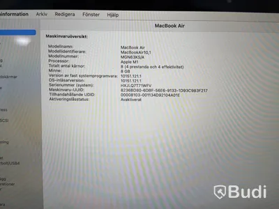 MacBook Air Apple M1, 8 GB RAM, 256 GB SSD