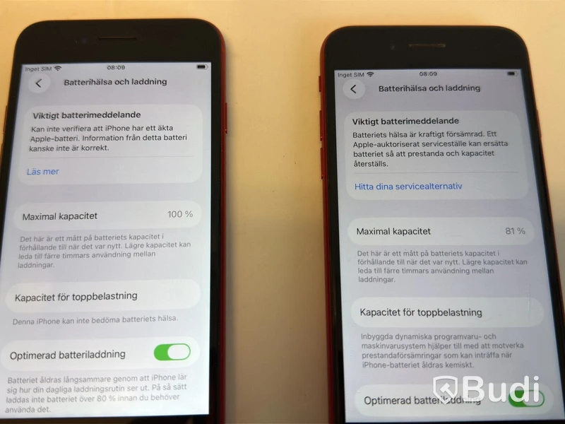 2 st iPhone SE, röd, 64 GB