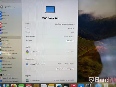 MacBook Air, M1, 8 GB RAM