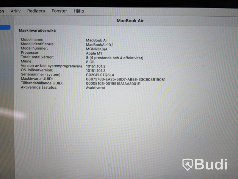 MacBook Air, M1, 8 GB RAM