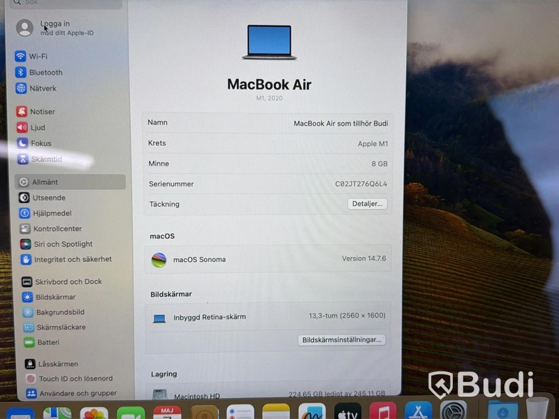 MacBook Air, M1, 8 GB RAM