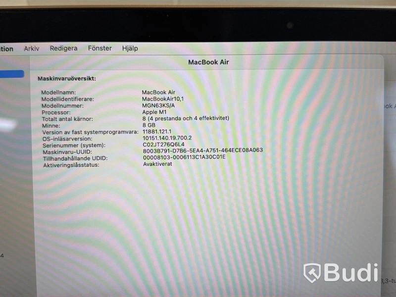 MacBook Air, M1, 8 GB RAM