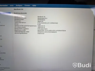 MacBook Air, M1, 8 GB RAM